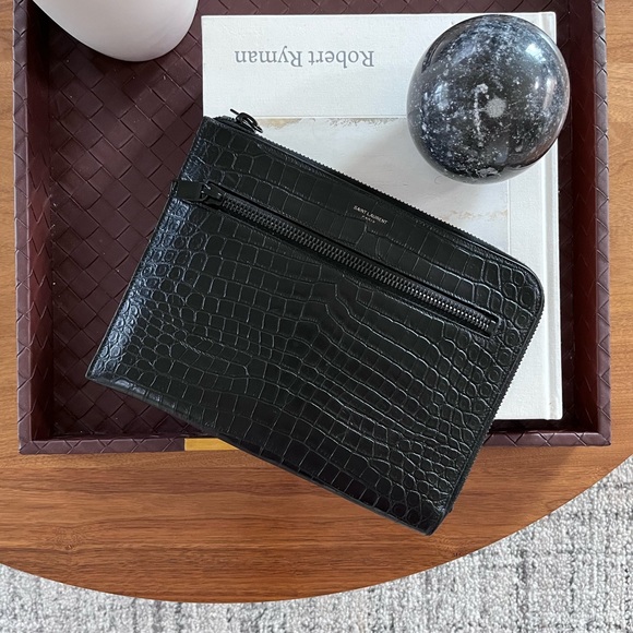 Saint Laurent Croc Embossed iPad case -